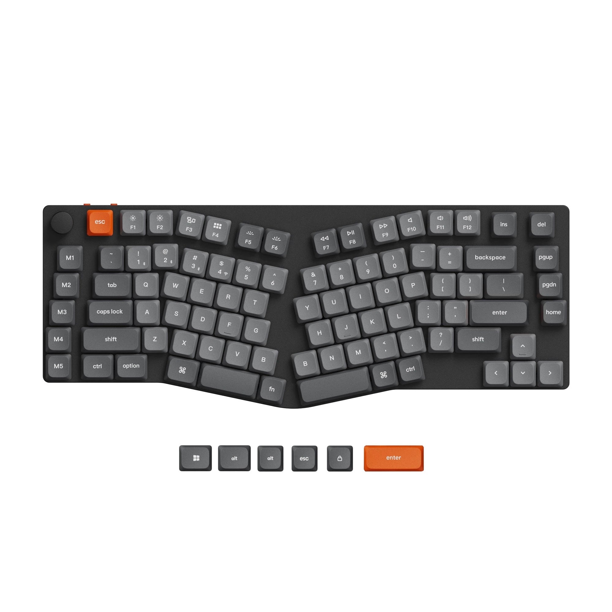 Keychron K15 Max (Alice Layout) QMK Wireless Custom Mechanical Keyboard Low Profile Gateron Switch Double-shot PBT Keycaps