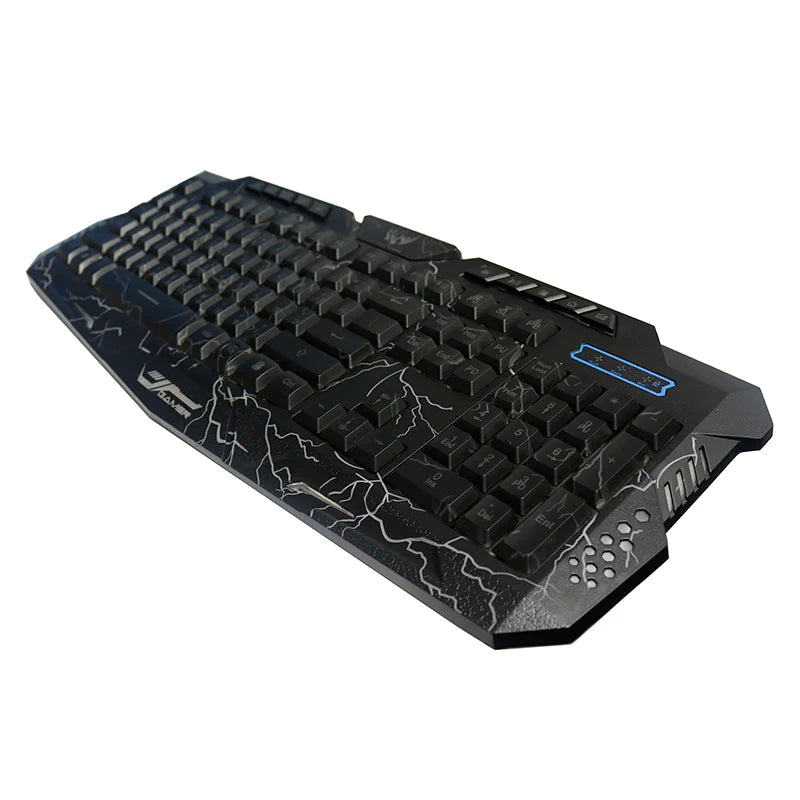 CHUANCHI M200 Russian/English/Hebrew Backlit Keyboard LED USB Wired Colorful Breathing Waterproof Computer Gaming Keyboard