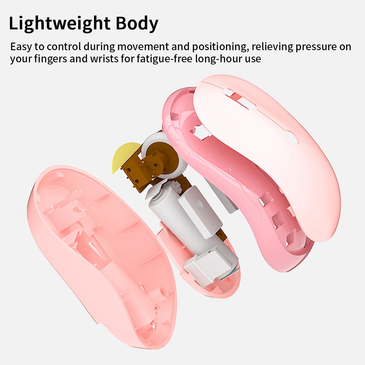 MOFii M5AG Pink Wireless Mouse, Ergonomic Grip, 2.4G Plug & Play, Universal for Office Laptops & Desktops