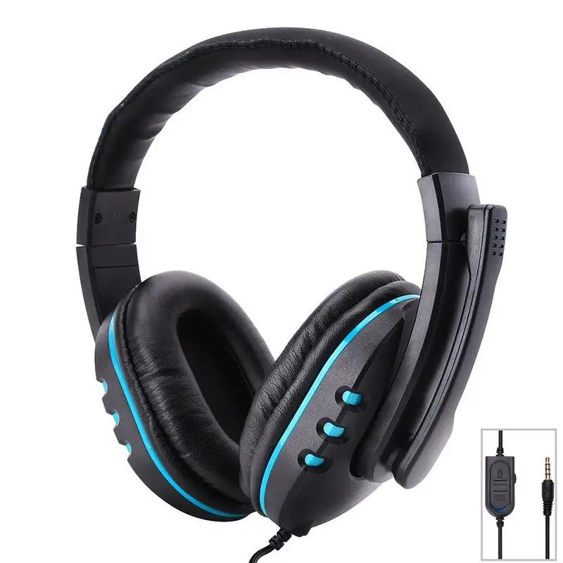 Stereo 3.5mm Wired Headphones with Mic Adjustable Over Ear Gaming Headsets Earphones Low Bass Stereo for PS4 Xbox One PC