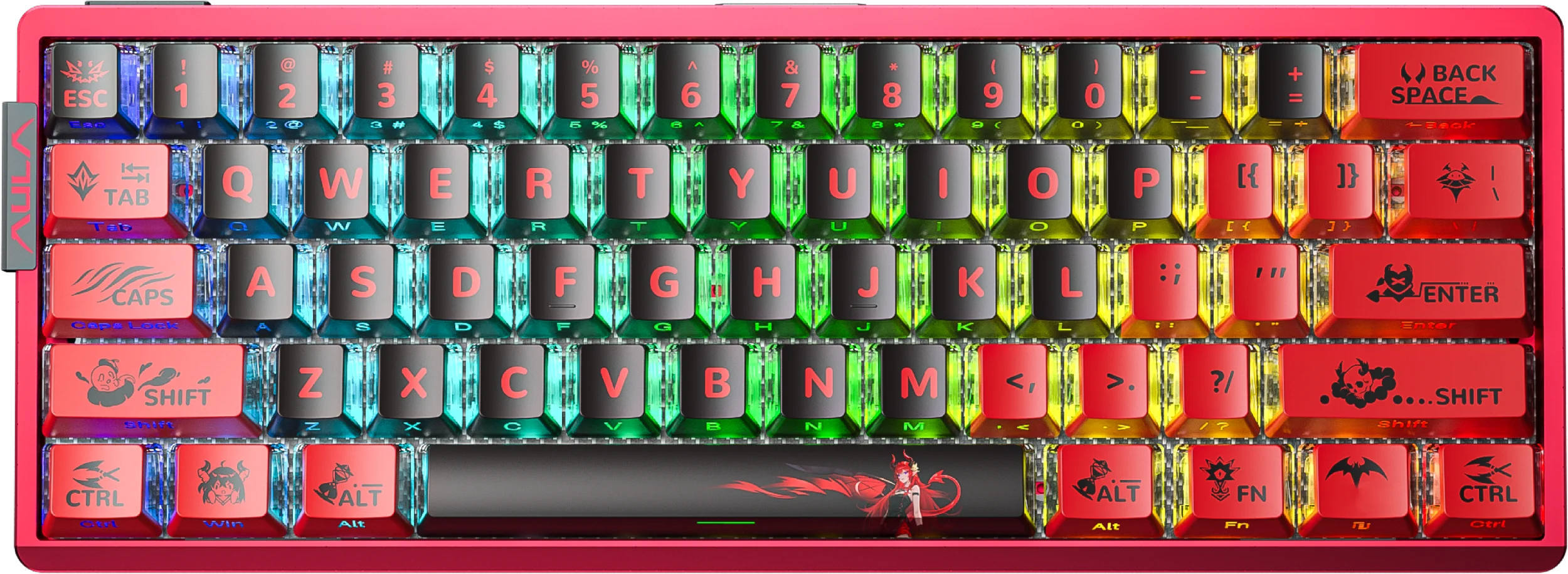 AULA AG60 60% Layout Wired Hall Effect Magnetic Gaming CNC Aluminum Keyboard with 8000Hz Polling RGB Backlight