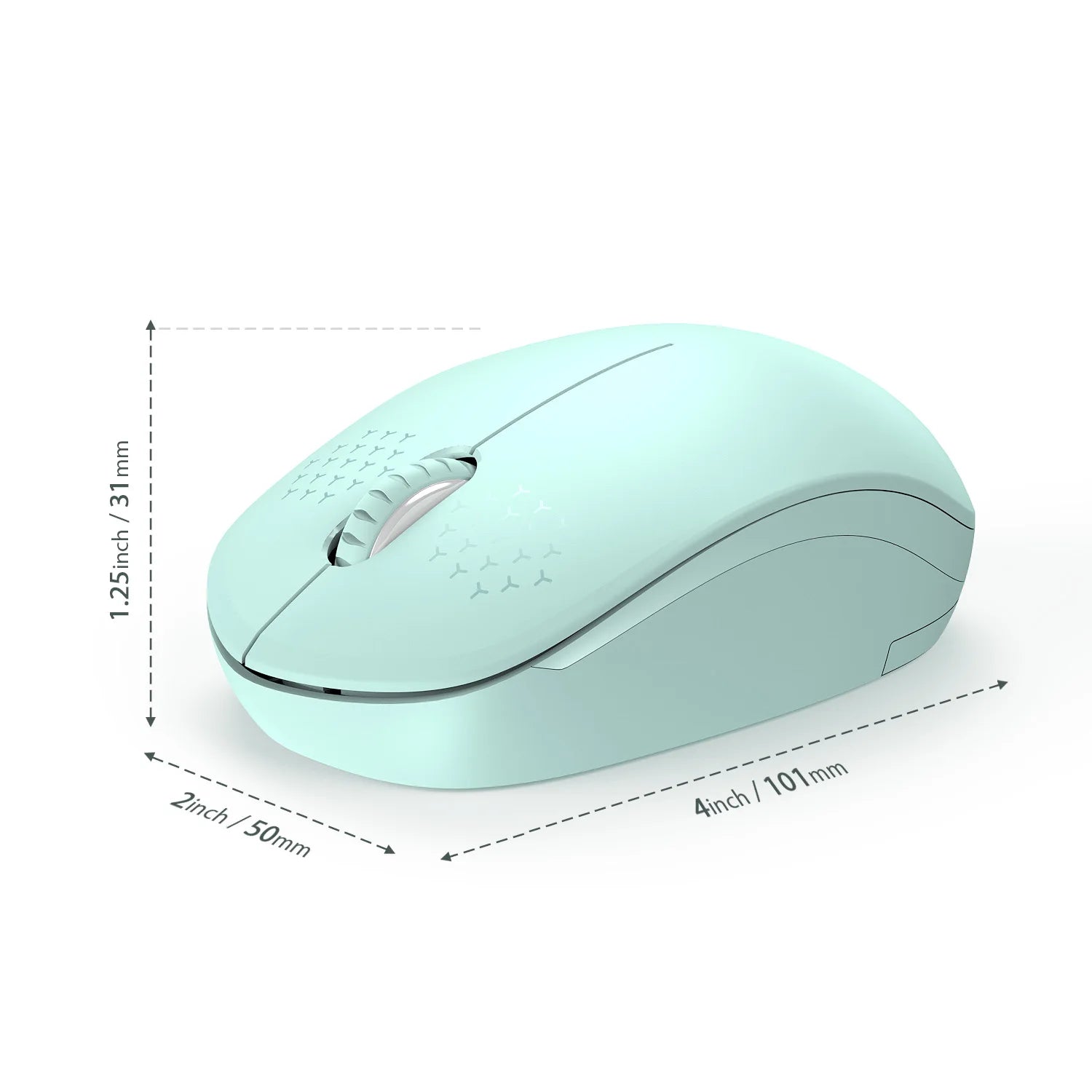 Seenda 2.4G USB Wireless Mouse with USB Receiver Portable Mint Green Mini Slim Mause for PC Computer Tablet Laptop