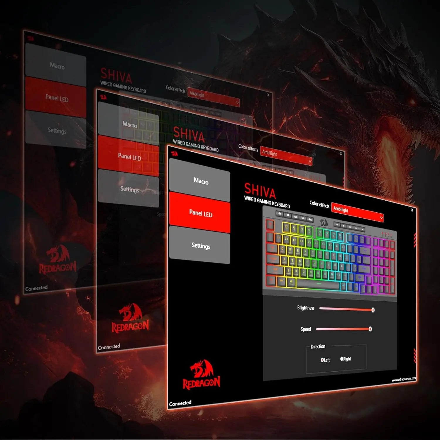 Redragon K515 Shiva Wired RGB Membrane Gaming Keyboard, 98 Keys Mechanical-Feel Keyboard w/Smooth Linear Switch
