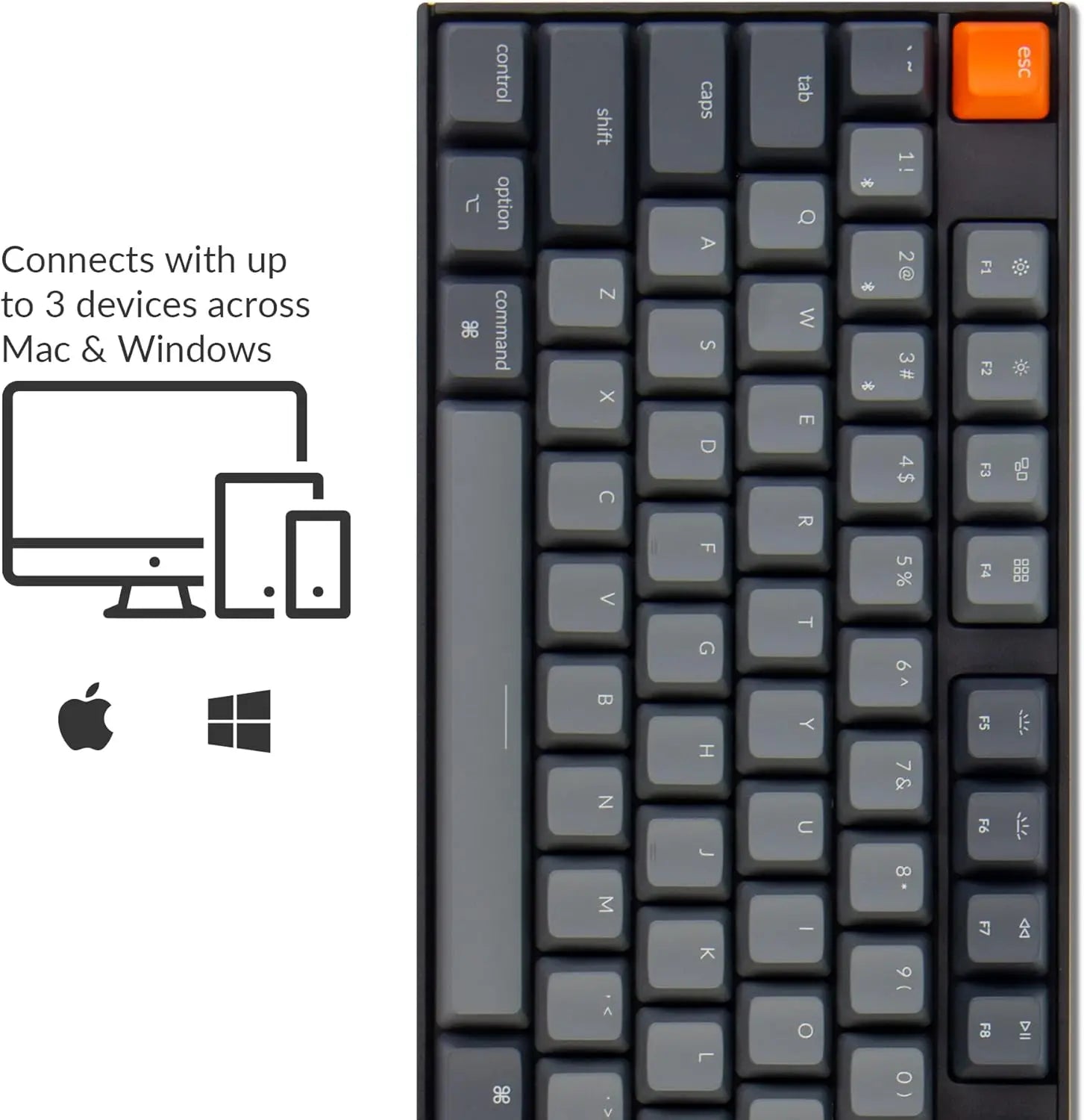 Full Size 104 Keys Bluetooth Wireless Mechanical Keyboard for Mac Windows, White LED Backlit, USB C Wired, Super Brown Switch
