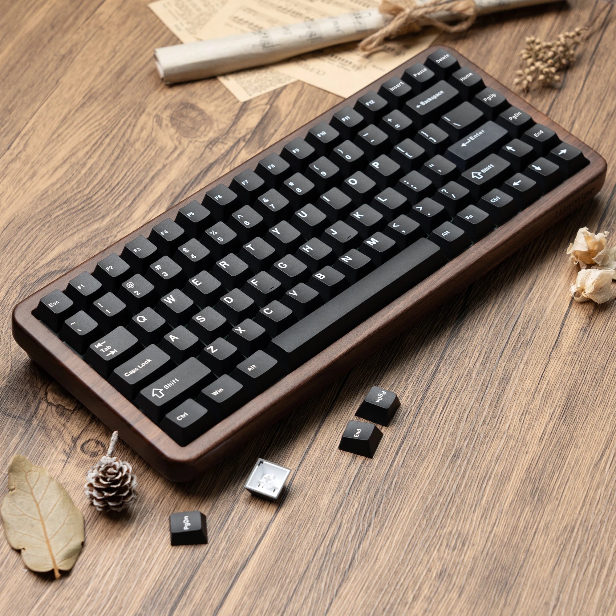 Womier WD75 V2 75% Wireless Mechanical Keyboard Wooden Case VIA Tri-Mode Hot Swappable RGB Gaming Keyboard