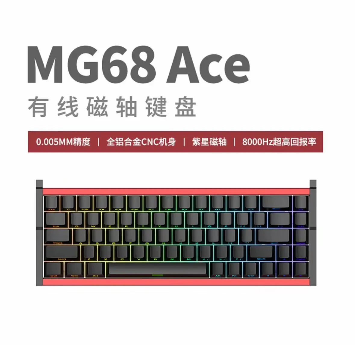 [NEW] IROK MG68 PIUS Keyboard MG68 ACE Magnetic Switch Mechanical Keyboard RGB 8K Gamer PC E-Sports Gaming Accessories Gift