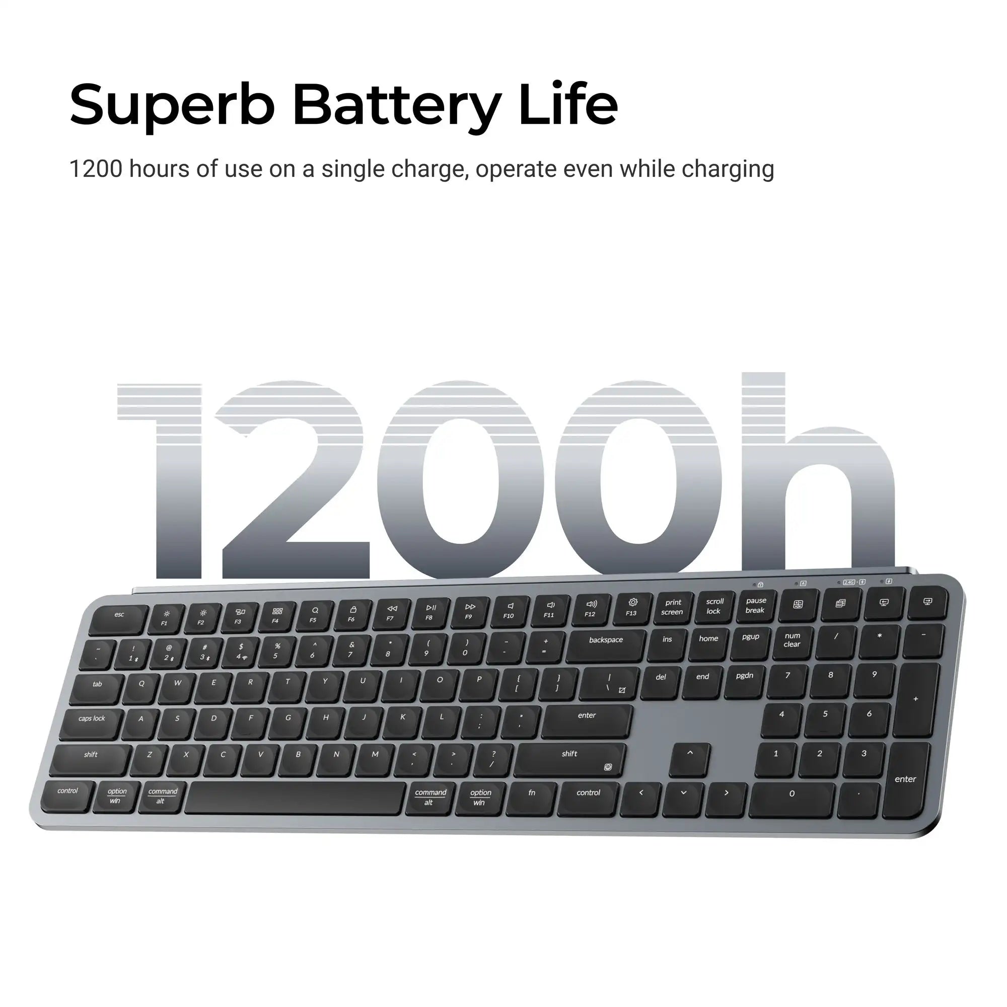 Keychron B6 Pro ZMK Ultra-Slim Wireless Keyboard Full Size Portable Lightweight 2.4GHz & Bluetooth Connections