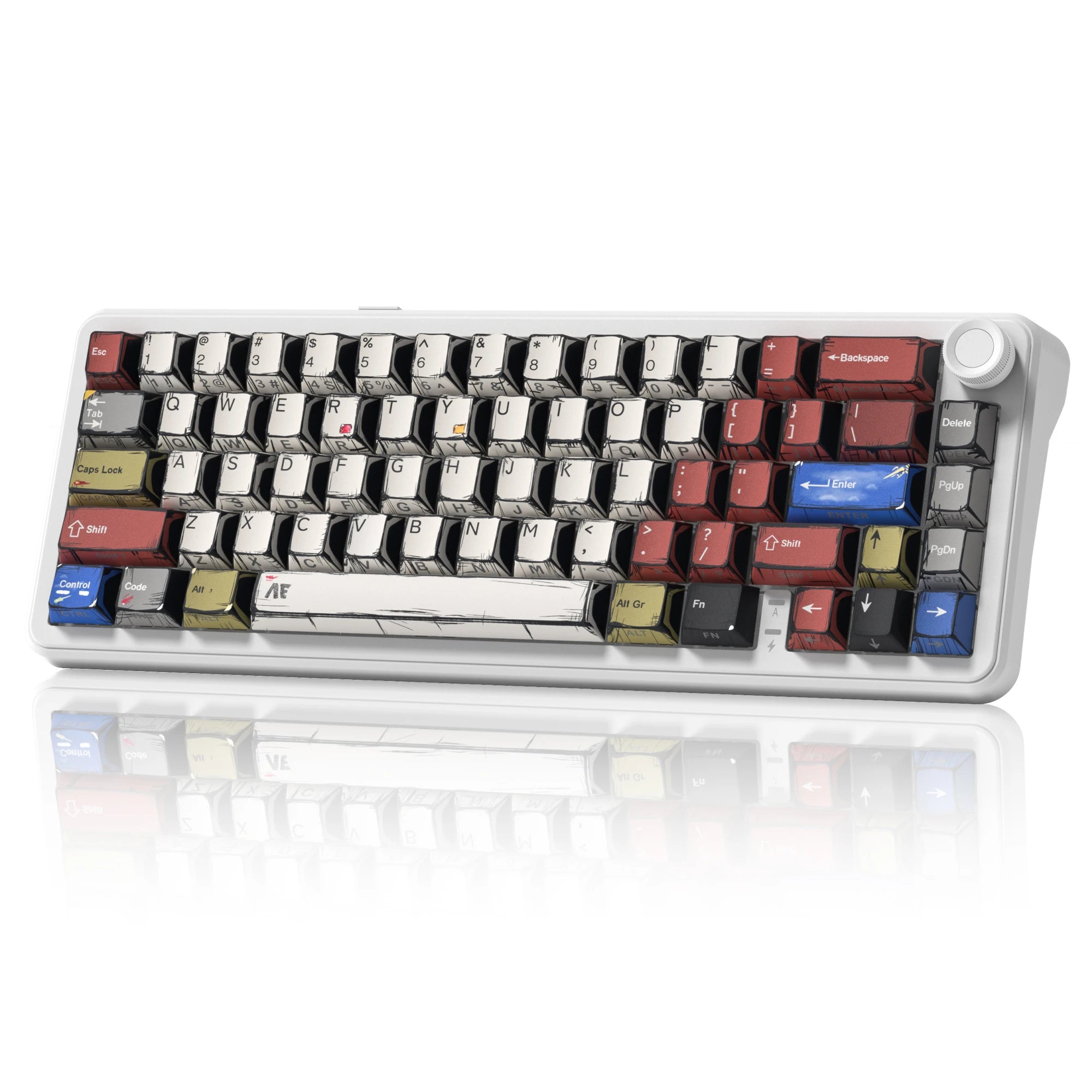 Womier L75 White Crystal Wireless Gaming Keyboard Tri-Modes Hot-Swappable Customized RGB Backlight Mechanical Keyboard Gasket
