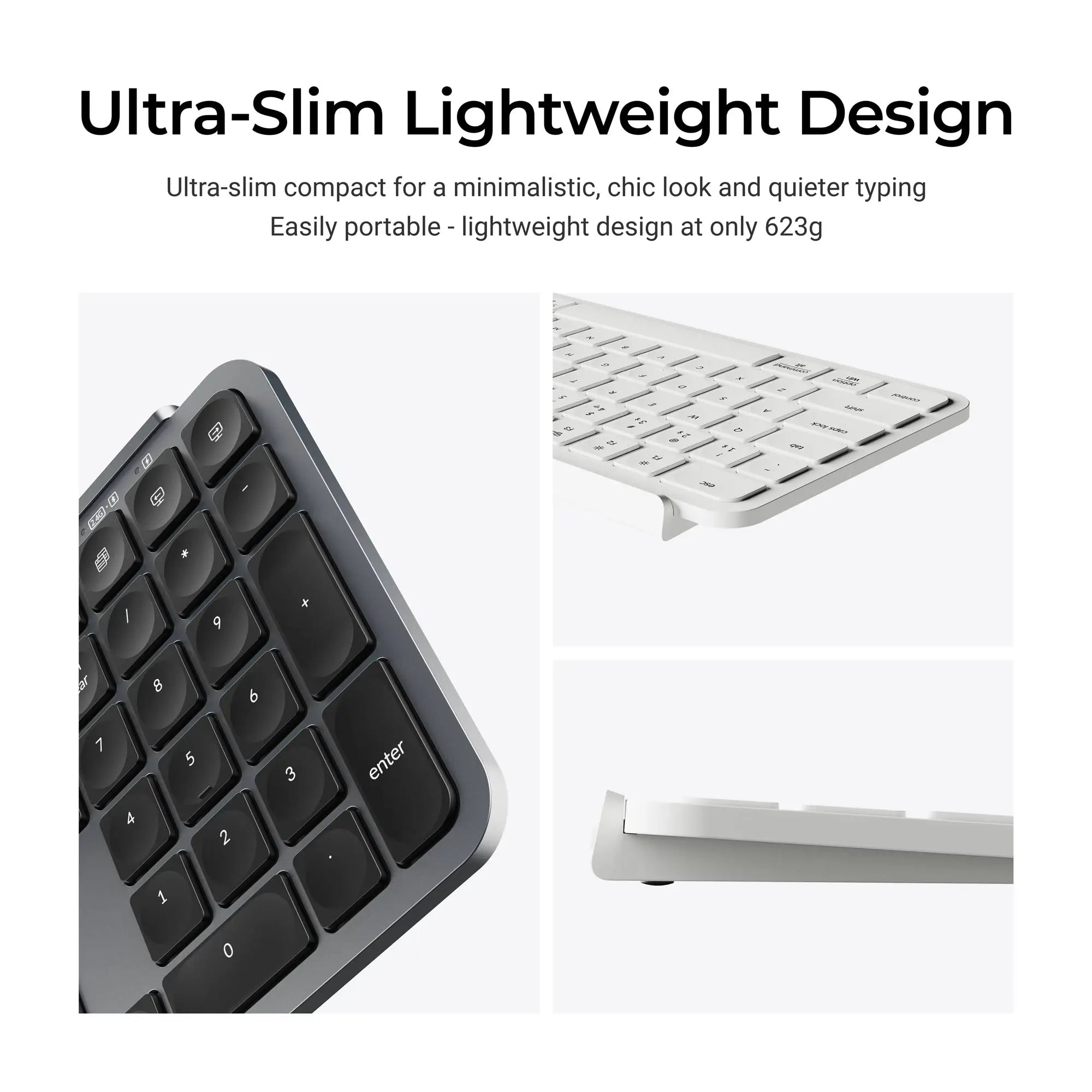 Keychron B6 Pro ZMK Ultra-Slim Wireless Keyboard Full Size Portable Lightweight 2.4GHz & Bluetooth Connections