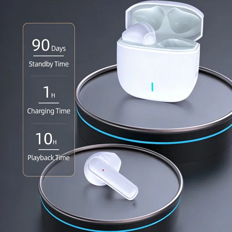In-ear Headphones Wireless Bluetooth Earbuds Black White Durable Comfort Fit for Long Time Wearing Perfect for Sport Music