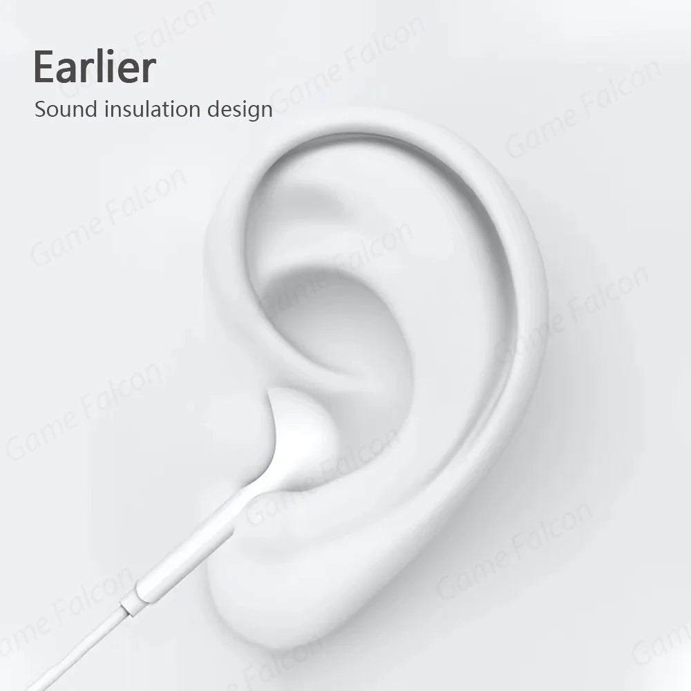 For Apple ios 15 14 13 Pro High-Fidelity Bluetooth Wired Headset Type-C 3.5mm Suitable