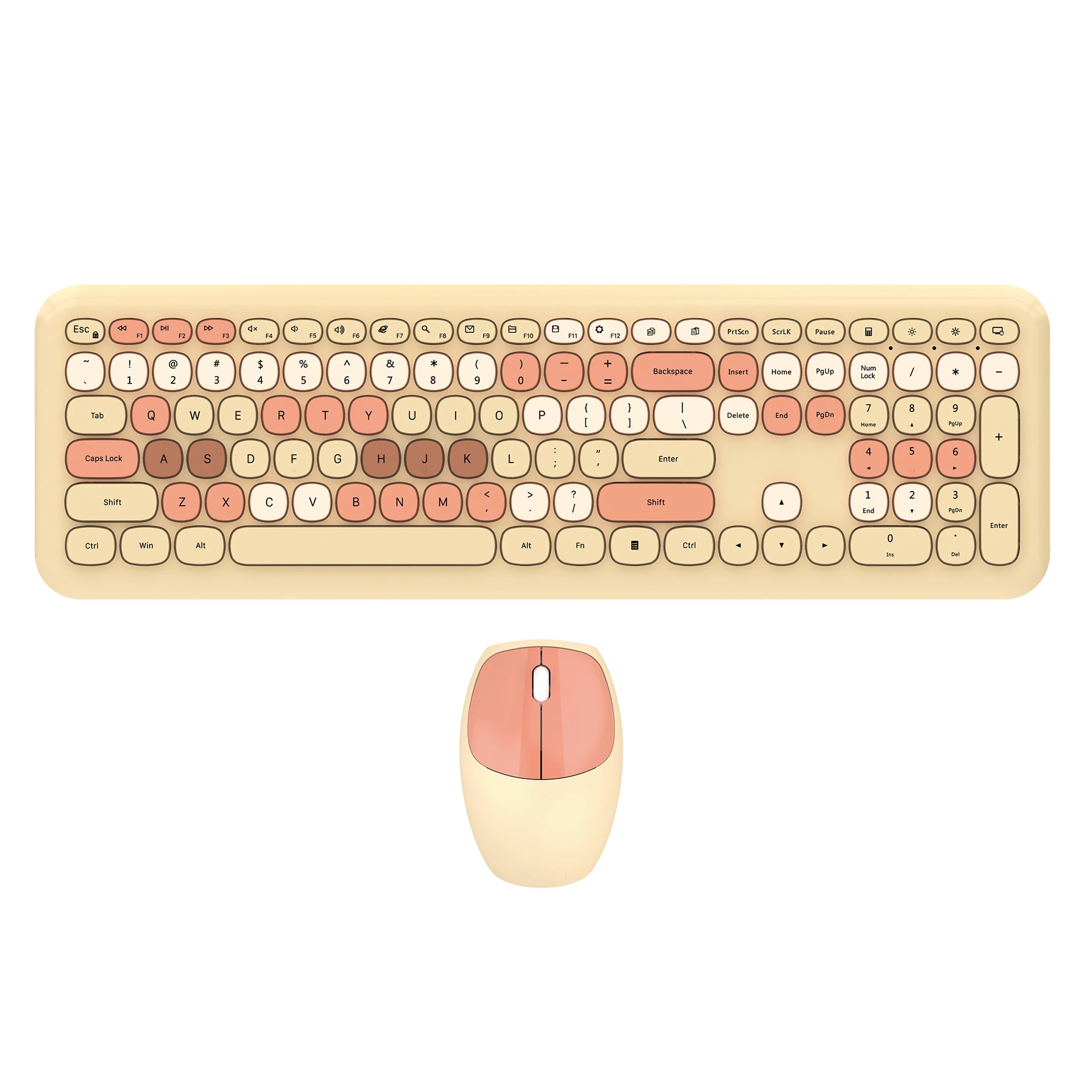 MOFii 1 Set 668 Wireless Keyboard and Mouse Combo, Gradient Keycaps Full Size Keyboard for Girls, 2.4G Plug and Play, US QWERTY