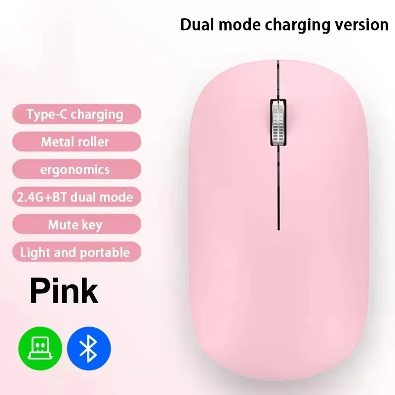 New Wireless Mouse Dual Mode 2.4Ghz Bluetooth-Compatible Gaming Mouse Ergonomic Rechargeable Mice for PC/Laptop/Macbook 2026 Hot