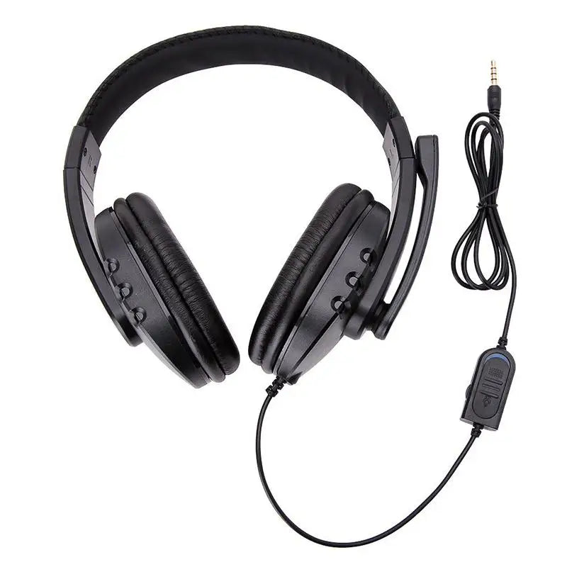 Stereo 3.5mm Wired Headphones with Mic Adjustable Over Ear Gaming Headsets Earphones Low Bass Stereo for PS4 Xbox One PC