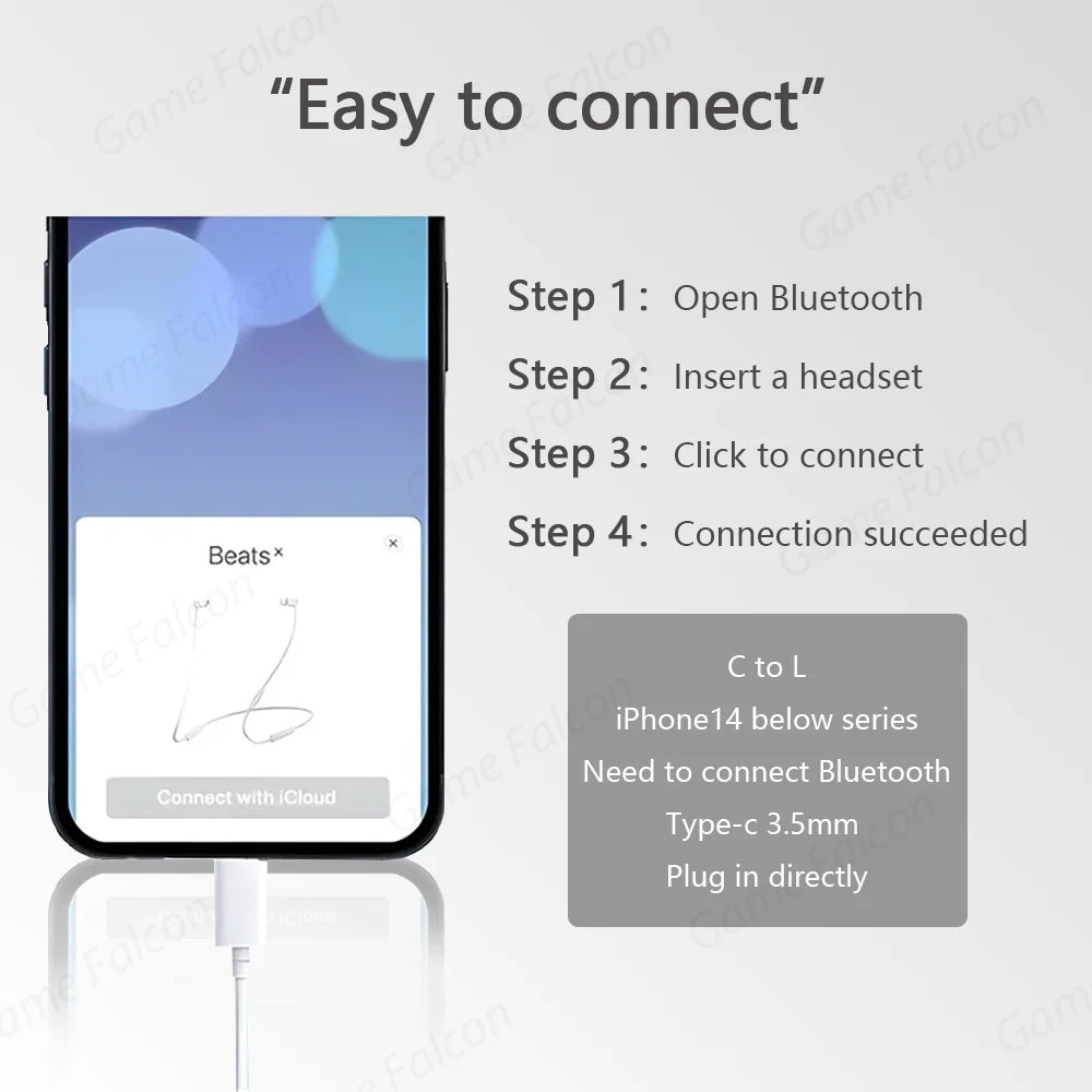 For Apple ios 15 14 13 Pro High-Fidelity Bluetooth Wired Headset Type-C 3.5mm Suitable