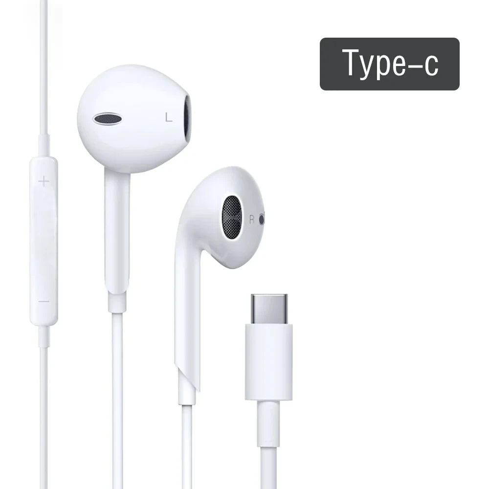 For Apple ios 15 14 13 Pro High-Fidelity Bluetooth Wired Headset Type-C 3.5mm Suitable