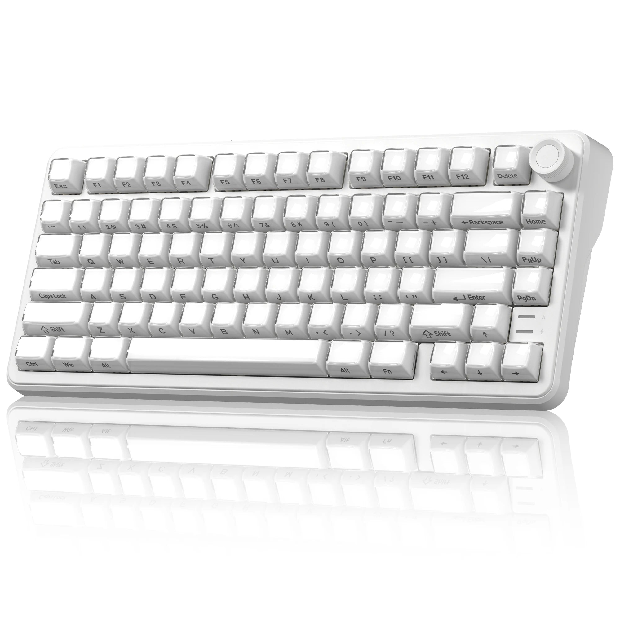 Womier L75 White Crystal Wireless Gaming Keyboard Tri-Modes Hot-Swappable Customized RGB Backlight Mechanical Keyboard Gasket