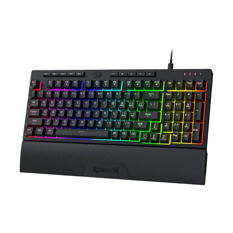 Redragon K515 Shiva Wired RGB Membrane Gaming Keyboard, 98 Keys Mechanical-Feel Keyboard w/Smooth Linear Switch