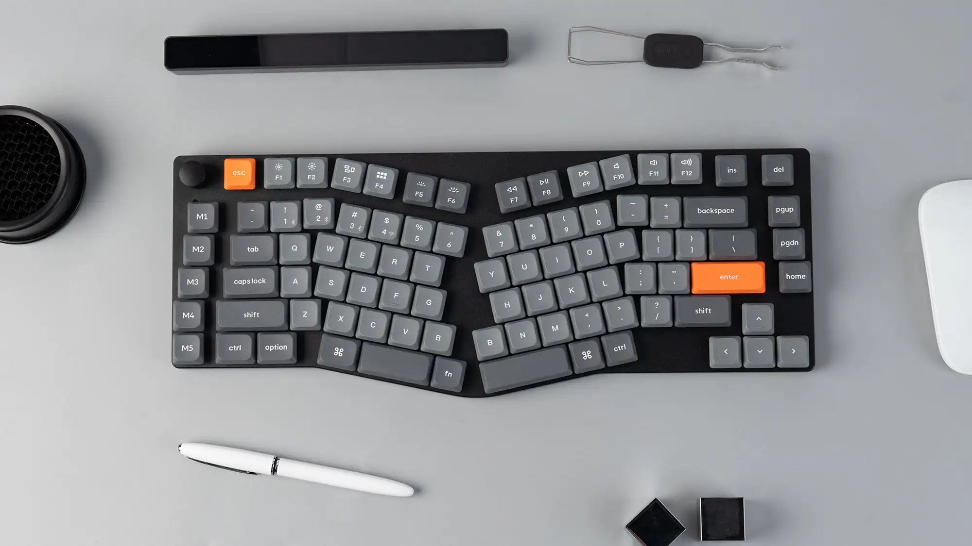 Keychron K15 Max (Alice Layout) QMK Wireless Custom Mechanical Keyboard Low Profile Gateron Switch Double-shot PBT Keycaps