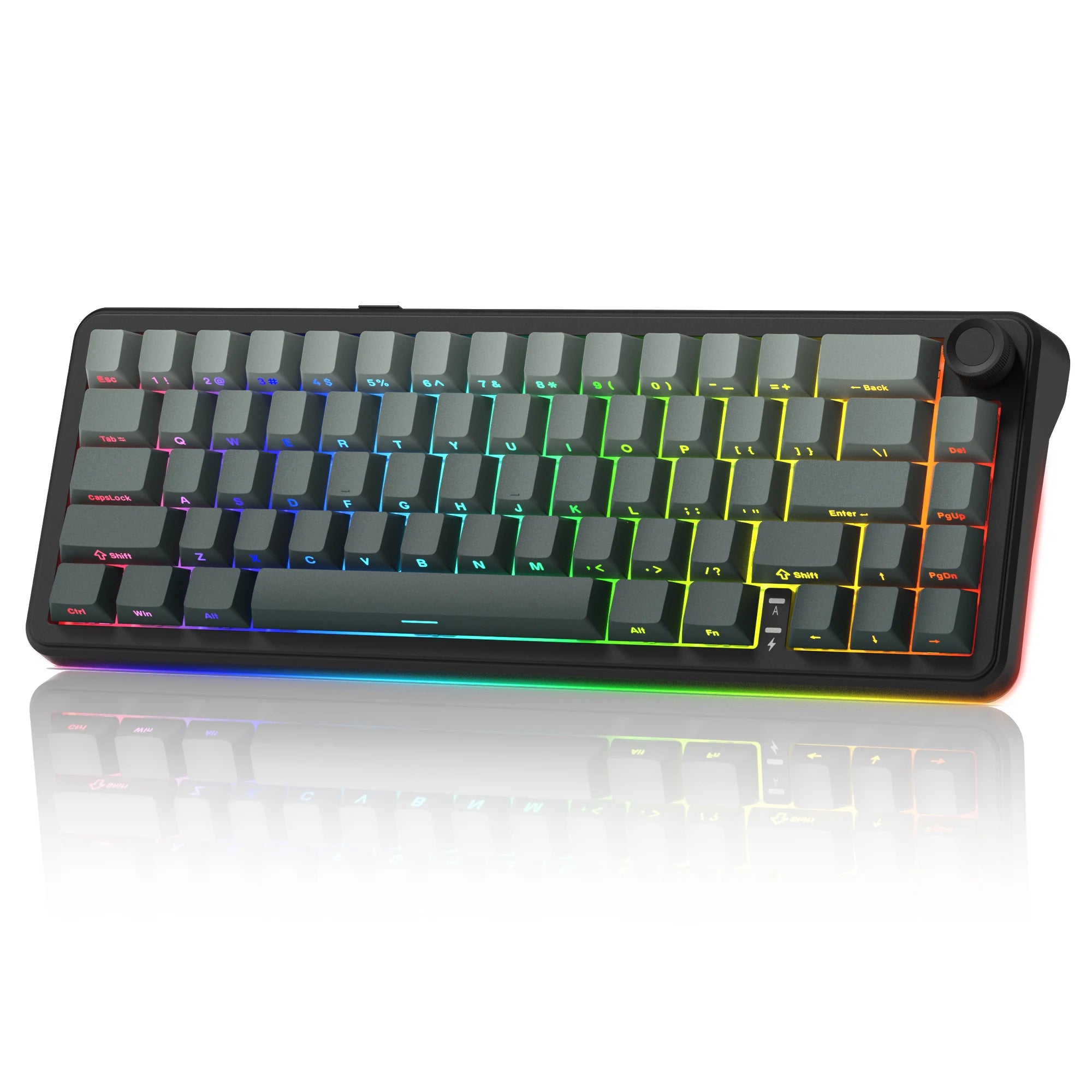 Womier L75 White Crystal Wireless Gaming Keyboard Tri-Modes Hot-Swappable Customized RGB Backlight Mechanical Keyboard Gasket