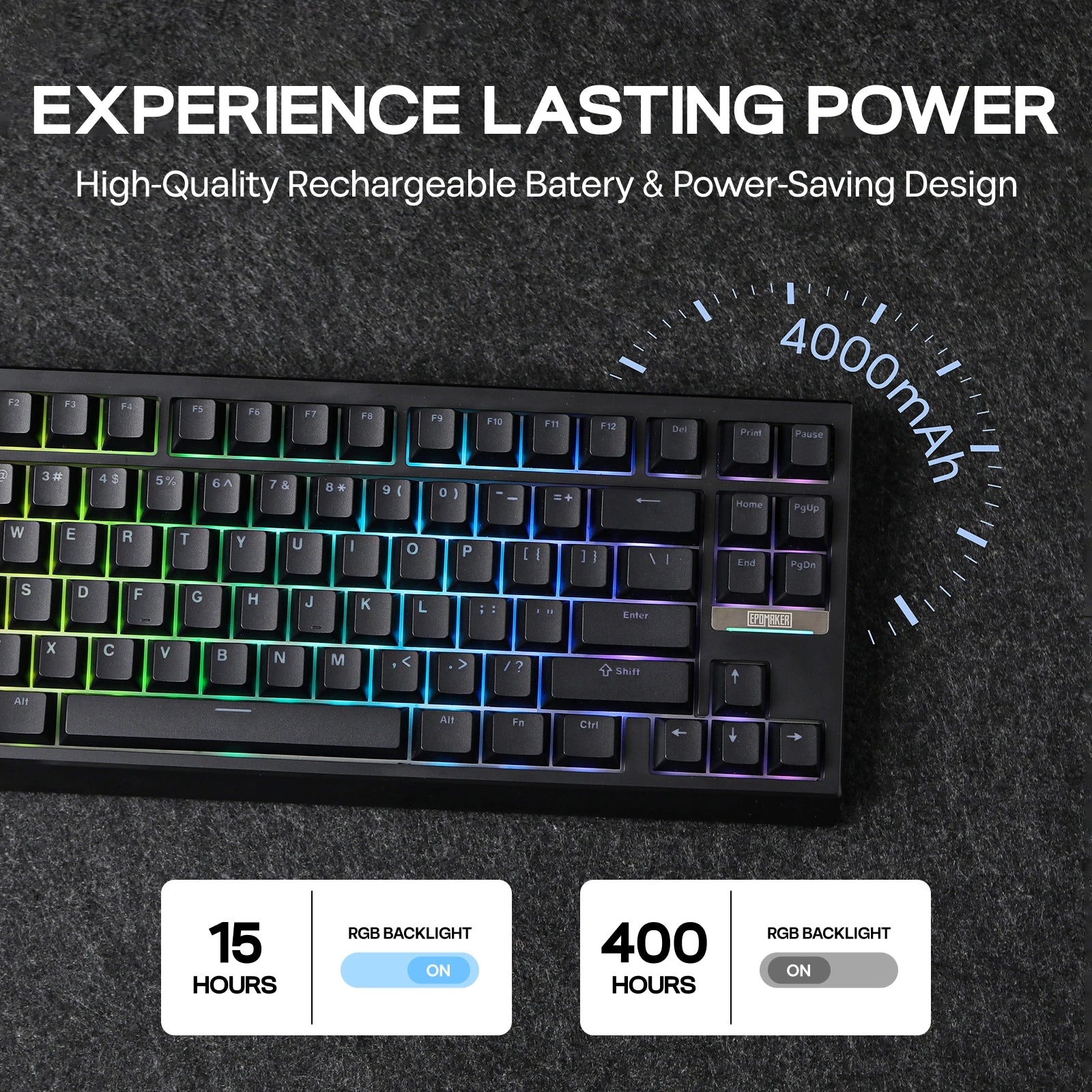 EPOMAKER G84 VIA 80% Layout Hot-Swap Gasket-Mounted Wired/2.4GHz/Bluetooth Wireless Mechanical Keyboard with RGB Backlight
