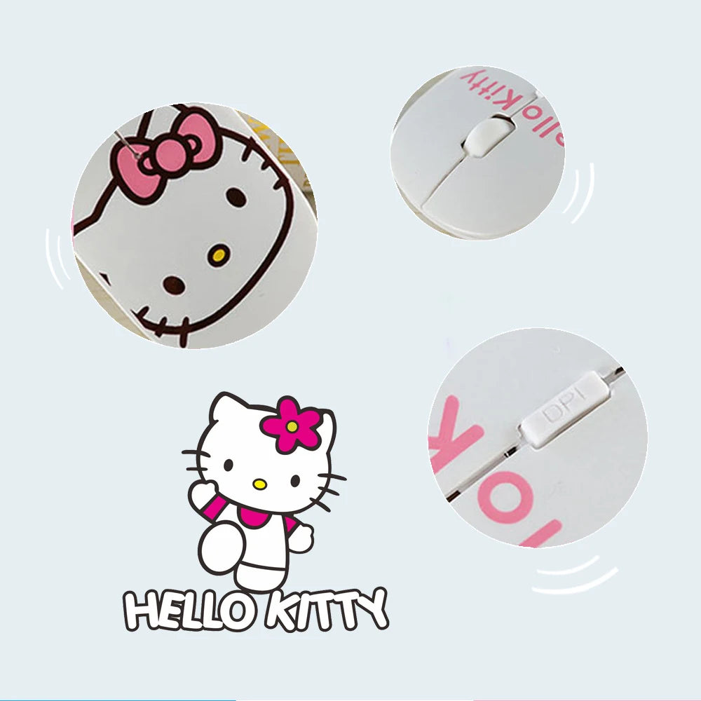 Cartoon Wireless Bluetooth Mouse Hello Kitty Rechargeable Mouse Mini Ultra-thin Portable Mouses Silent Mouse for Laptop Computer