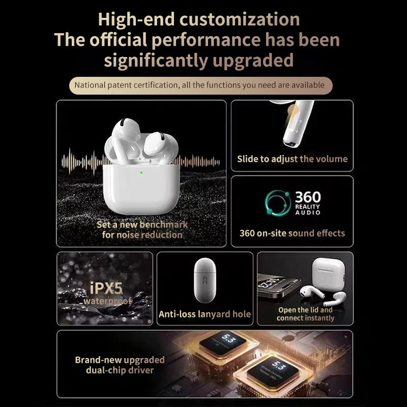 2025 New Bluetooth Earphones True Wireless High Sound Quality Sports In Ear Style HiFi Sound Low Latency for IPhone Android