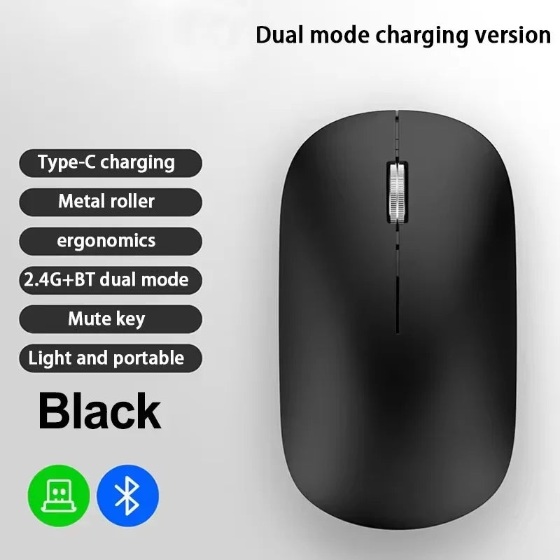 New Wireless Mouse Dual Mode 2.4Ghz Bluetooth-Compatible Gaming Mouse Ergonomic Rechargeable Mice for PC/Laptop/Macbook 2026 Hot