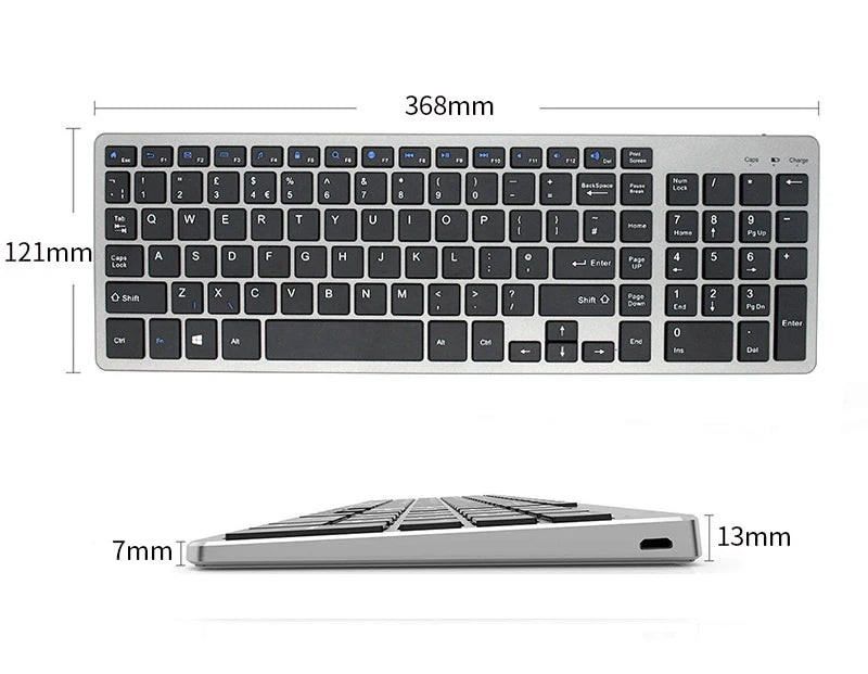 Ultra Slim Wireless Bluetooth Keyboard Compatible for Mac OS/iOS/iPad OS Rechargeable Keyboard for MacBook