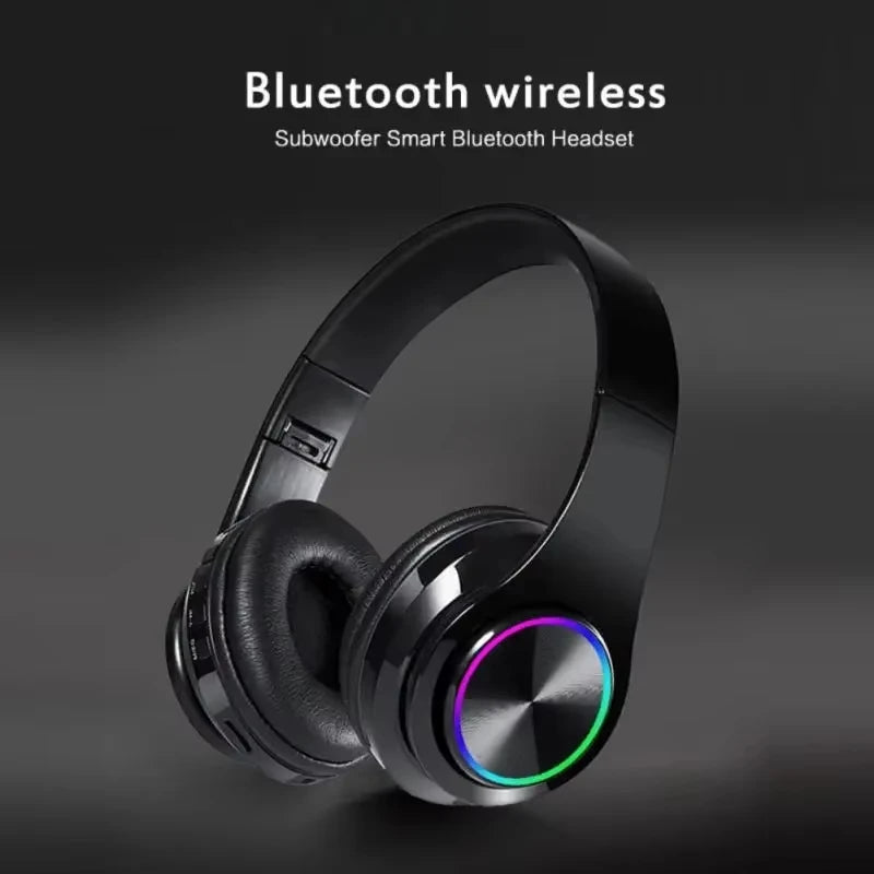 Bluetooth Headset Foldable Headphones HiFi Stereo Earphone With Mic Support SD Card FM For Xiaomi Iphone Sumsamg Phone Gift