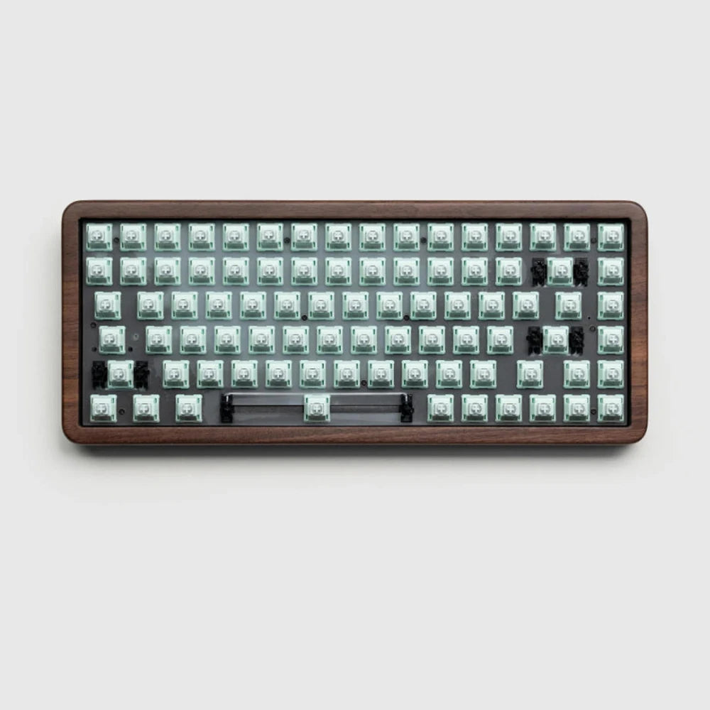 Womier WD75 V2 75% Keyboard with QMK/VIA Wood Gaming Keyboard Tri-Mode Wireless Mechanical Custom Key Board RGB Hot Swappable